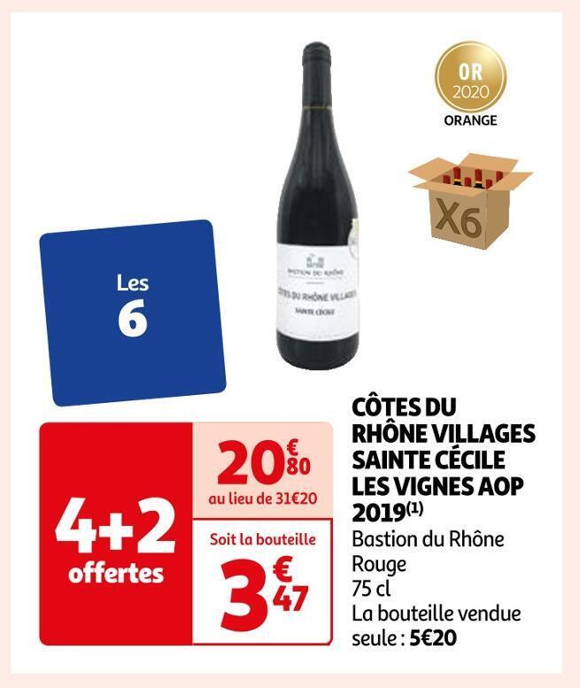 Promo Côtes du rhône villages sainte cécile les vignes aop 2019 chez