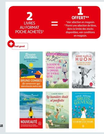 Auchan 2 livres au format poche achetes = 1 offert offre