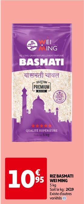 Auchan Wei ming riz basmati offre