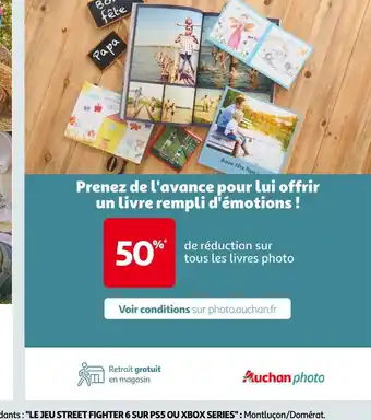 Auchan Auchan 50% de réduction sur tous les livres photo offre