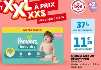 Pampers changes baby dry méga
