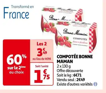 Auchan Bonne maman compotée offre