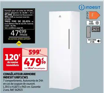 Auchan Indesit congélateur armoire ui8f1cw1 offre
