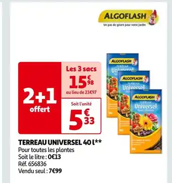 Auchan Algoflash terreau universel 40 l offre
