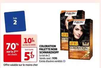 Schwarzkopf coloration palette noir