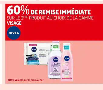 Auchan Nivea 60% de remise immédiate sur le 2ème produit au choix de la gamme visage nivea offre