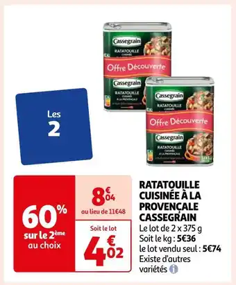 Cassegrain ratatouille cuisinée à la provençale