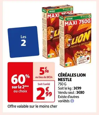 Auchan Supermarché Nestle céréales lion offre