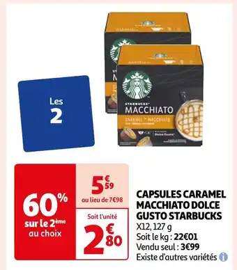 Auchan Supermarché Starbucks capsules caramel macchiato dolce gusto offre