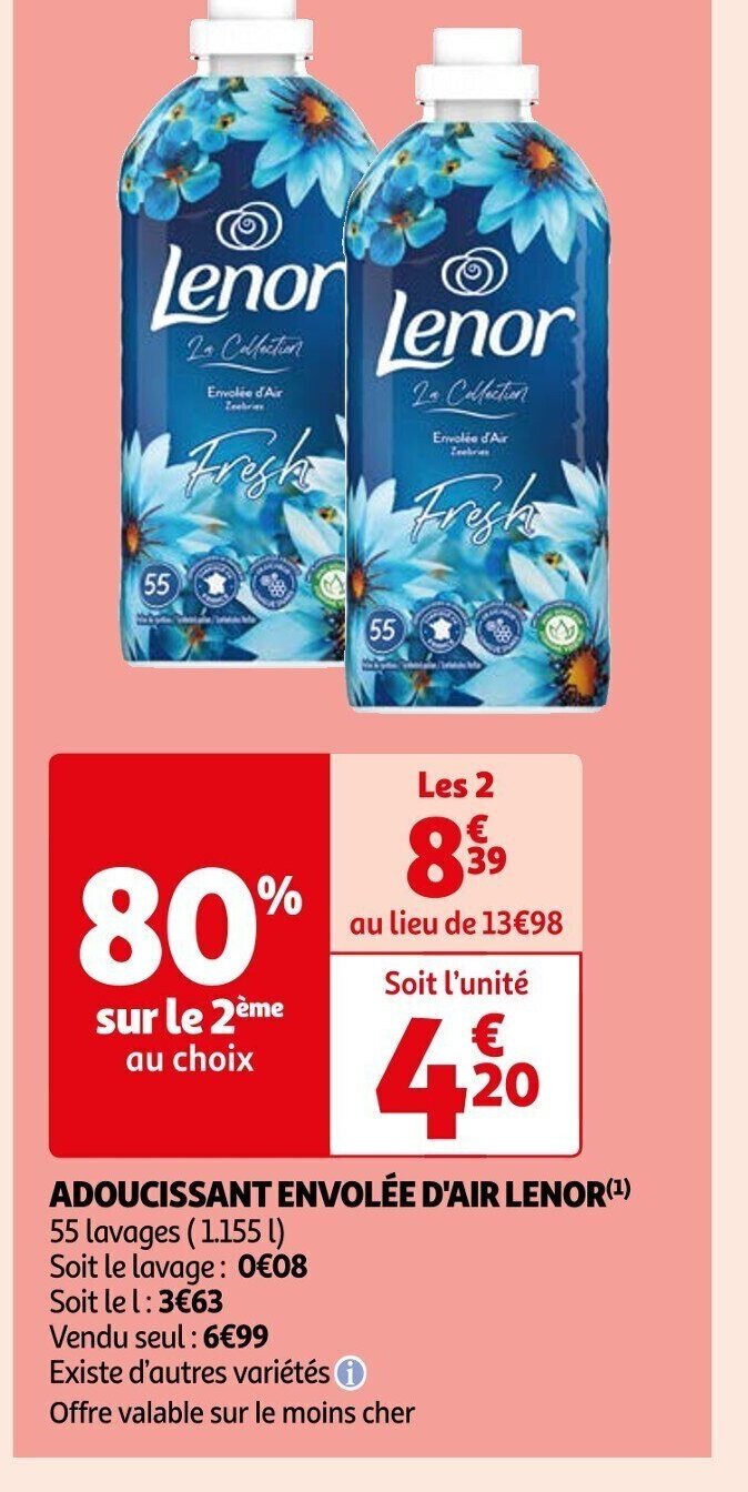 Auchan Supermarché ADOUCISSANT ENVOLÉE D'AIR LENOR(¹) offre