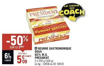 Petit Casino Président beurre gastronomique doux 82% m.g. offre