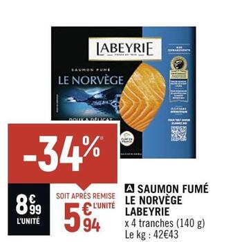 Labeyrie saumon fumé le norvège