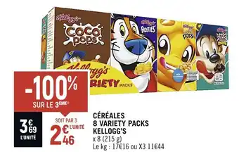Spar Kellogg’s céréales 8 variety packs offre