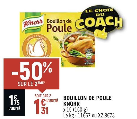 Promo Knorr bouillon de poule chez Spar