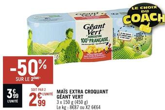 Géant vert maïs extra croquant