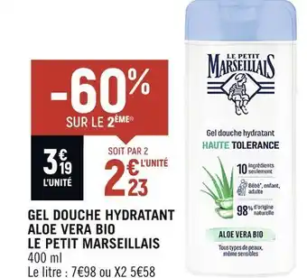 Spar Le petit marseillais gel douche hydratant aloe vera bio offre