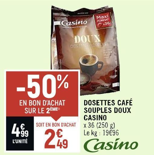Spar Casino dosettes café souples doux offre