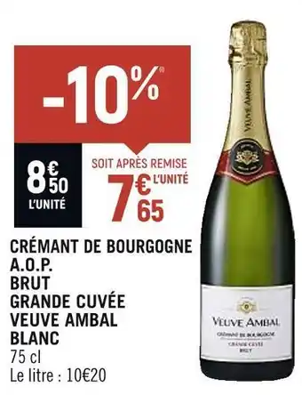 Veuve ambal crémant de bourgogne a.o.p. brut grande cuvée blanc