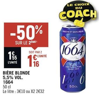 1664 bière blonde 5,5% vol.