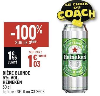 Spar Heineken bière blonde 5% vol. offre
