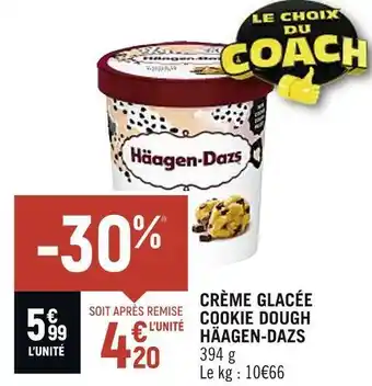 Spar Häagen-dazs crème glacée cookie dough offre