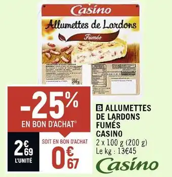 Casino allumettes de lardons fumés