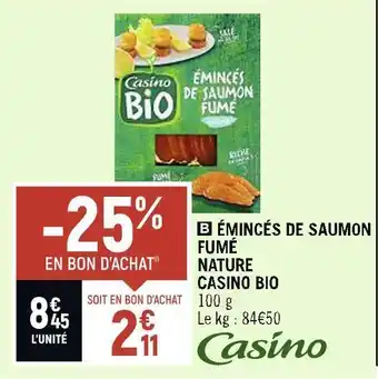 Casino bio émincés de saumon fumé nature