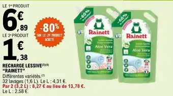 E.Leclerc RECHARGE LESSIVE(3)(4) "RAINETT" offre