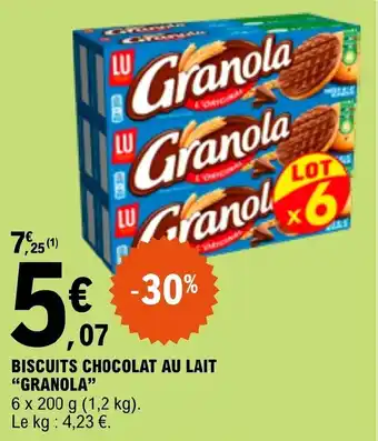 E.Leclerc BISCUITS CHOCOLAT AU LAIT "GRANOLA" offre