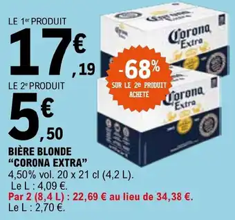 E.Leclerc BIÈRE BLONDE "CORONA EXTRA" offre