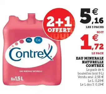 Super U Eau Minerale Naturelle Contrex offre