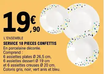 E.Leclerc SERVICE 18 PIECES CONFETTIS offre