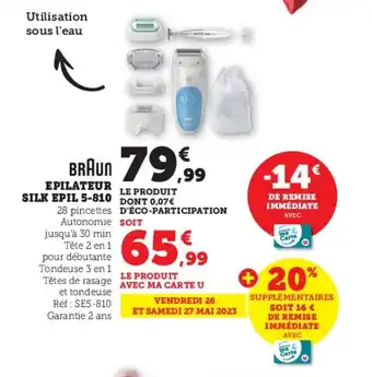Super U EPILATEUR SILK EPIL 5-810 offre