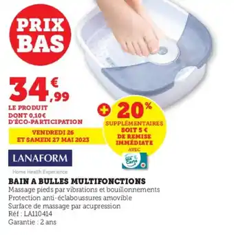Super U BAIN A BULLES MULTIFONCTIONS offre