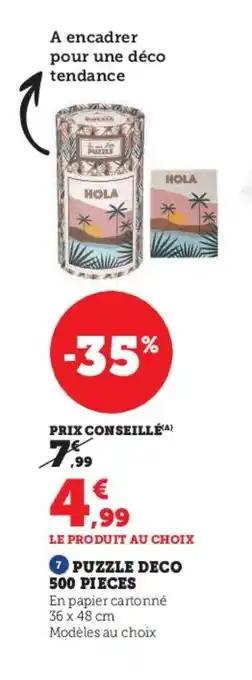 Super U PUZZLE DECO 500 PIECES offre