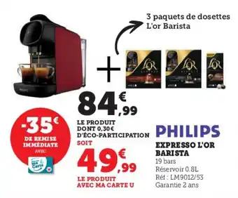 Super U EXPRESSO L'OR BARISTA offre