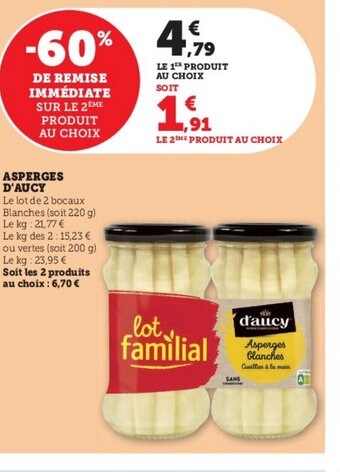 Super U ASPERGES D'AUCY offre