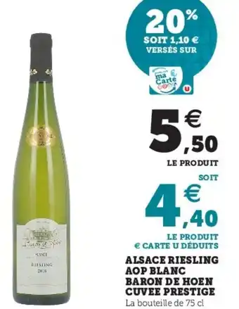 Super U Alsace Riesling AOP Blanc offre