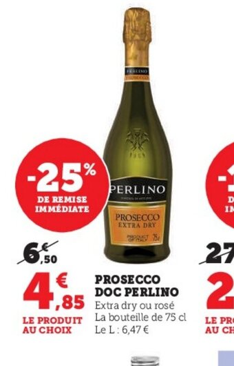 Super U PROSECCO DOC PERLINO offre