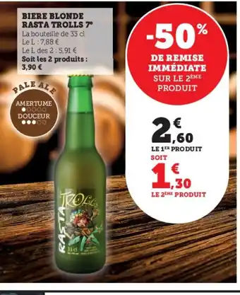 Super U BIERE BLONDE RASTA TROLLS 7° offre