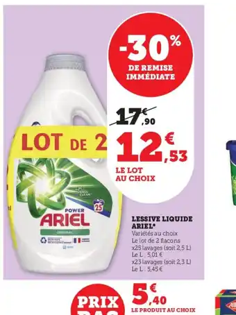 Super U LESSIVE LIQUIDE ARIEL* offre