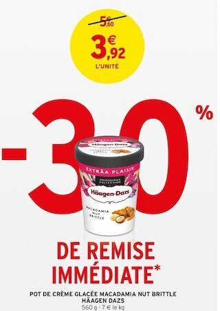 Intermarché POT DE CRÈME GLACÉE MACADAMIA NUT BRITTLE offre