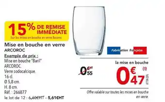 METRO Mise En Bouche En Verre Arcoroc offre