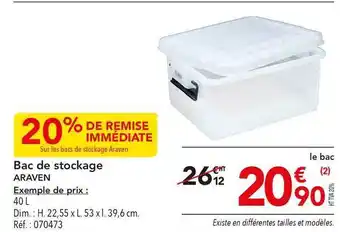 Bac De Stockage Araven