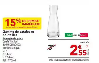 METRO Gamme De Carafes Et Bouteilles offre