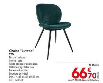 METRO Chaise offre