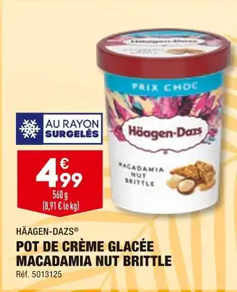 ALDI Häagen-dazs pot de crème glacée macadamia nut brittle offre