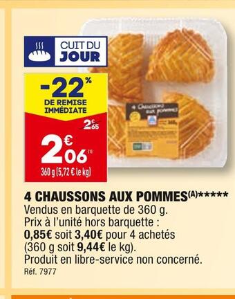 ALDI 4 chaussons aux pommes offre