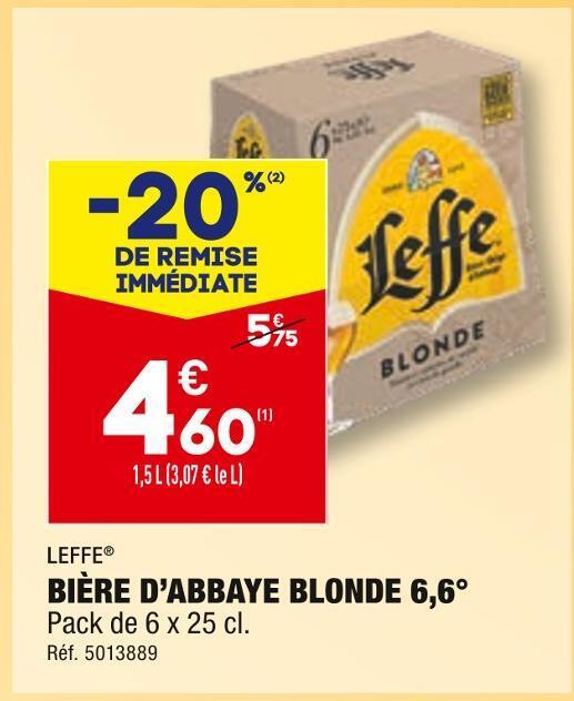 Promo Leffe bière d’abbaye blonde chez ALDI