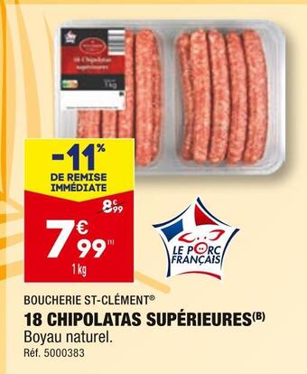 ALDI Boucherie st-clément 18 chipolatas supérieures offre